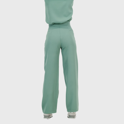 Women's High Waist Wide Leg Scrub Pants