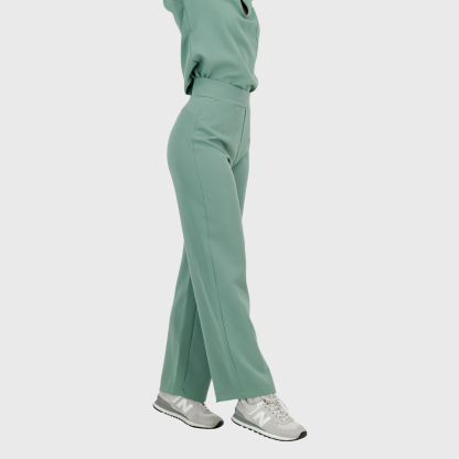 Women's High Waist Wide Leg Scrub Pants