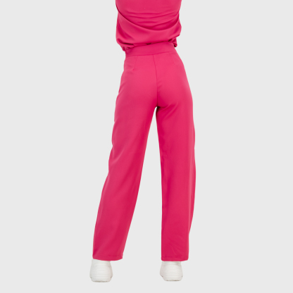 Women's High Waist Wide Leg Scrub Pants
