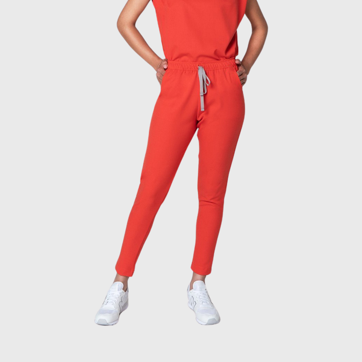 Clara Women's Straight Leg Slim Fit Scrub Pants with Drawstring Waist