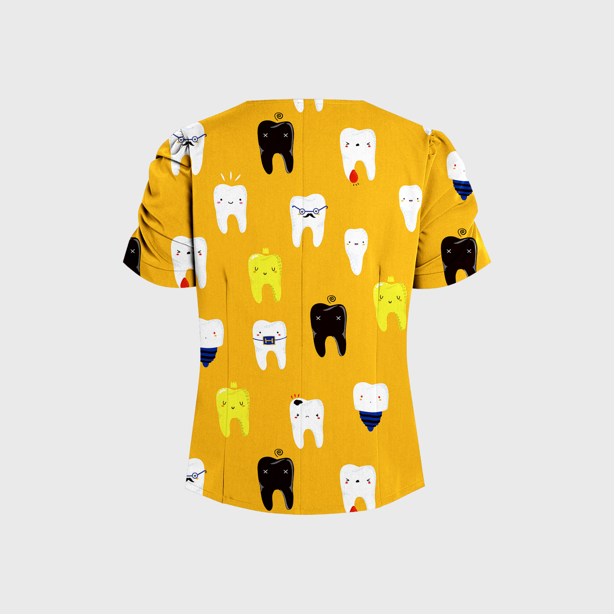 Women's V-neck Cute Teeth Collection Scrub Top™