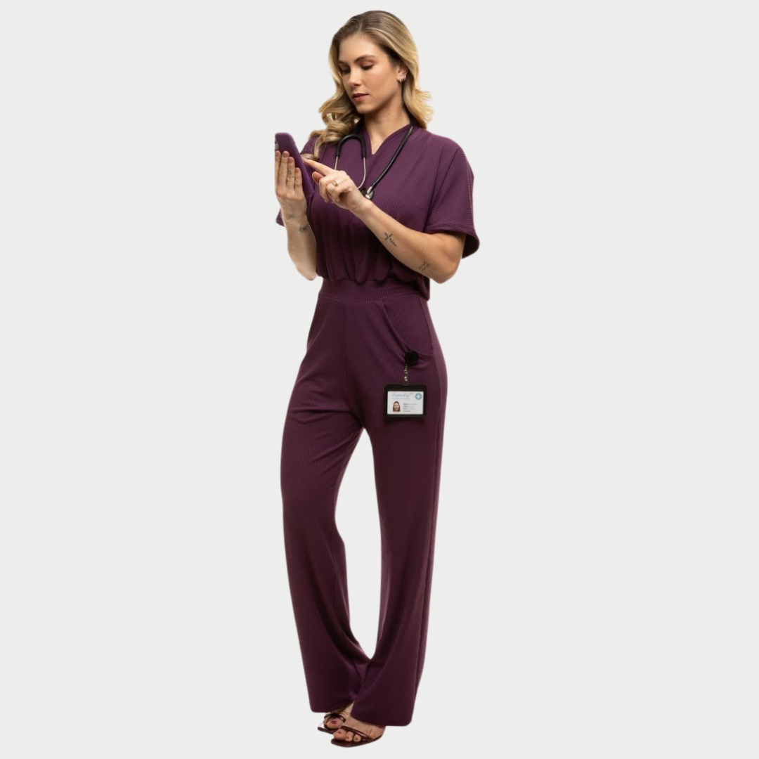 Women's V-neckline Jumpsuit With Elastic Waistband™