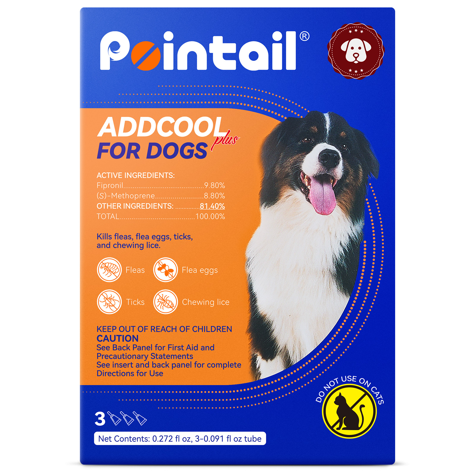 Pointail ADDCOOL FOR DOGS Plus Flea & Tick Topical 