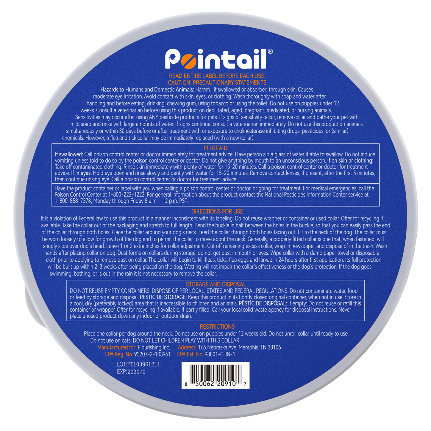 Pointail Essential Oil Collar For Dogs