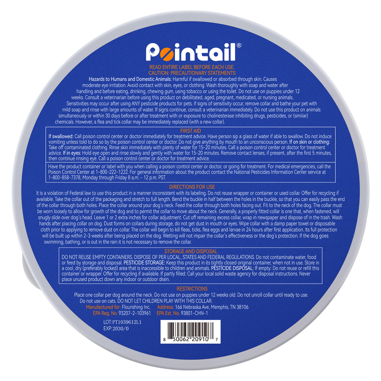 Pointail Essential Oil Collar For Dogs