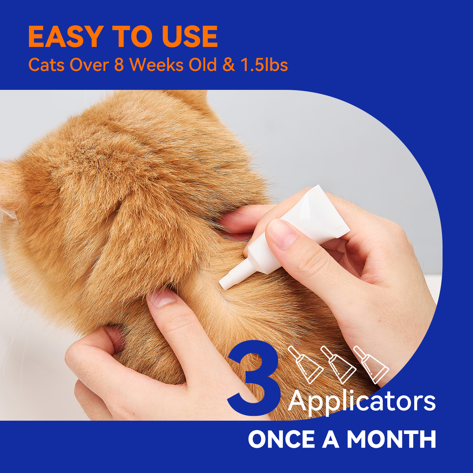 Pointail ADDCOOL FOR CATS Plus Flea & Tick Topical - Kills Fleas, Ticks & Flea Eggs for 30-Day Protection