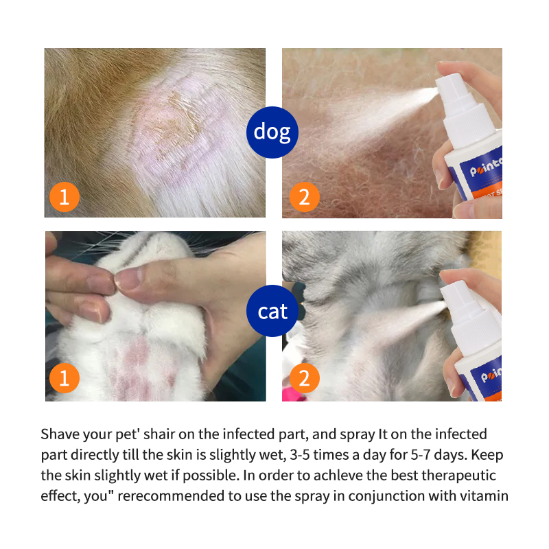 Pointail Hot Spot And Wound Spray, Wound Care & skin Itch Allergies Relief Spray for Dogs and Cats
