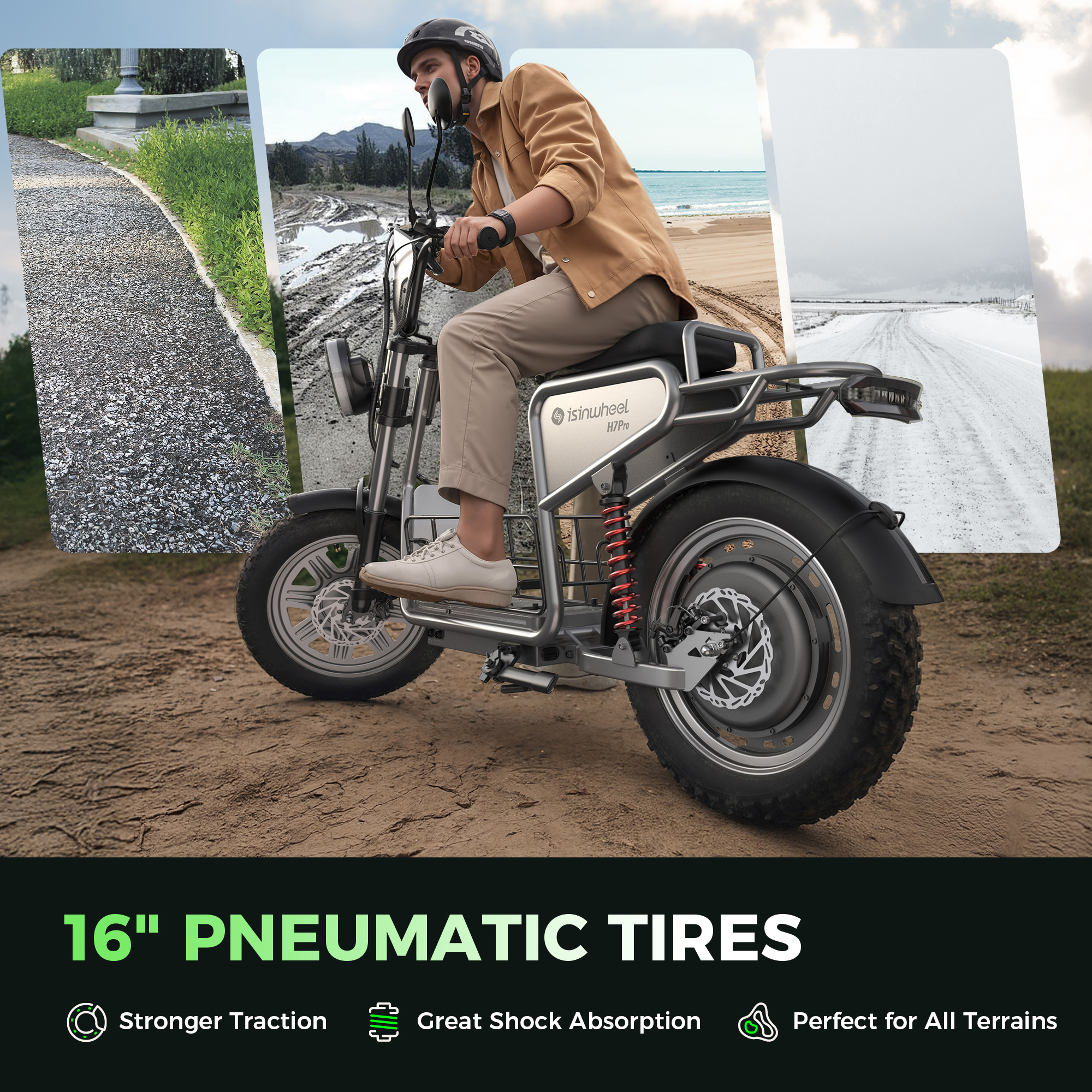 isinwheel H7Pro Trottinette électrique 1200W avec siège