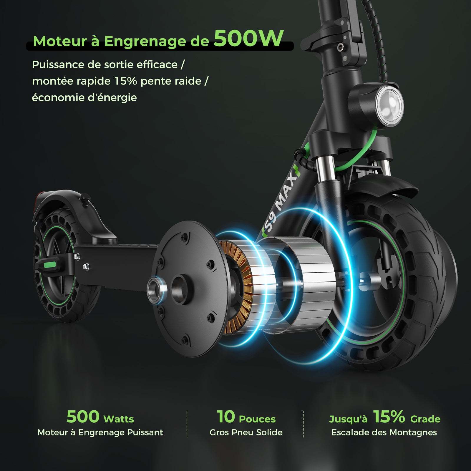 S9MAX Trottinette électrique 500W avec App Control