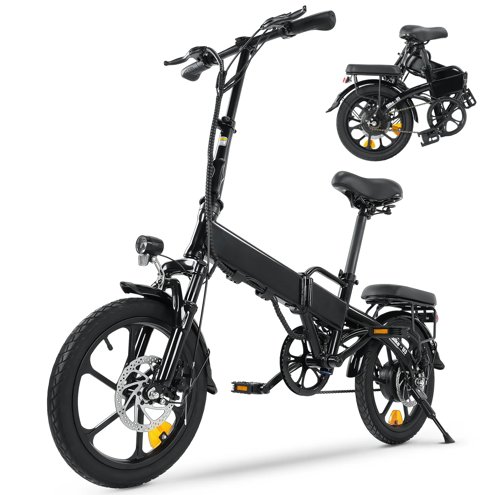 U3 Mini Vélo Électrique Pliant Noir