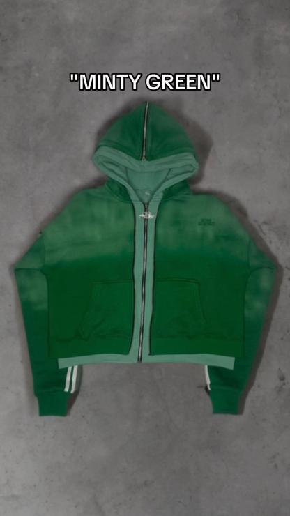 Side striped zipper hoodie