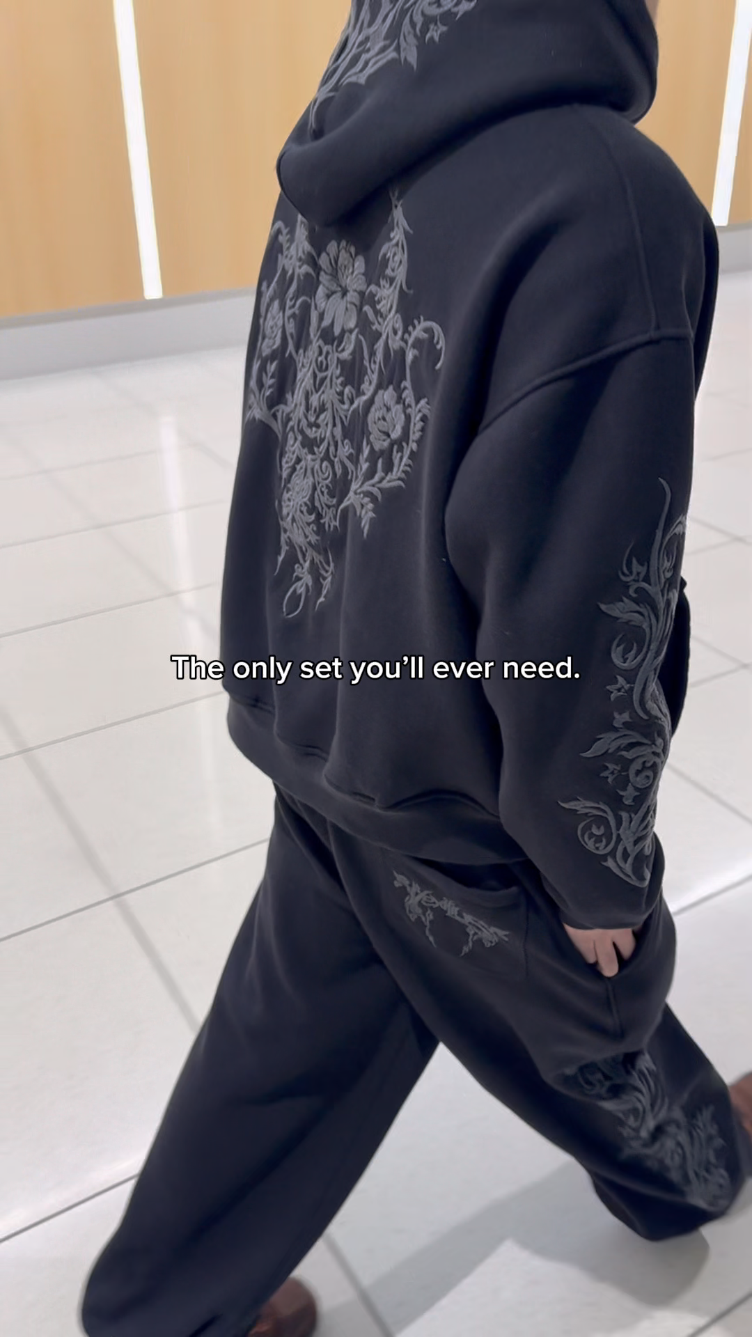 floral sweat suit