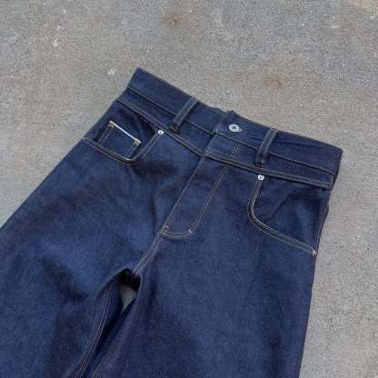 【Preorder】13oz Japanese Indigo Back Button Jeans