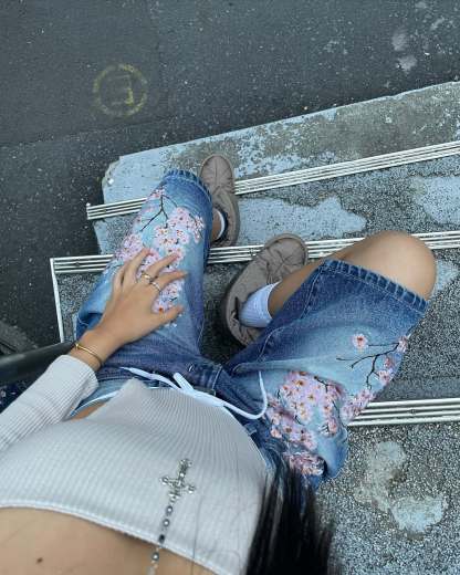 SAKURA DENIM JORTS