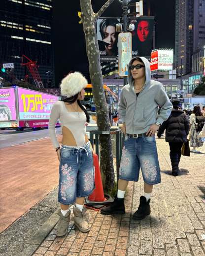 SAKURA DENIM JORTS