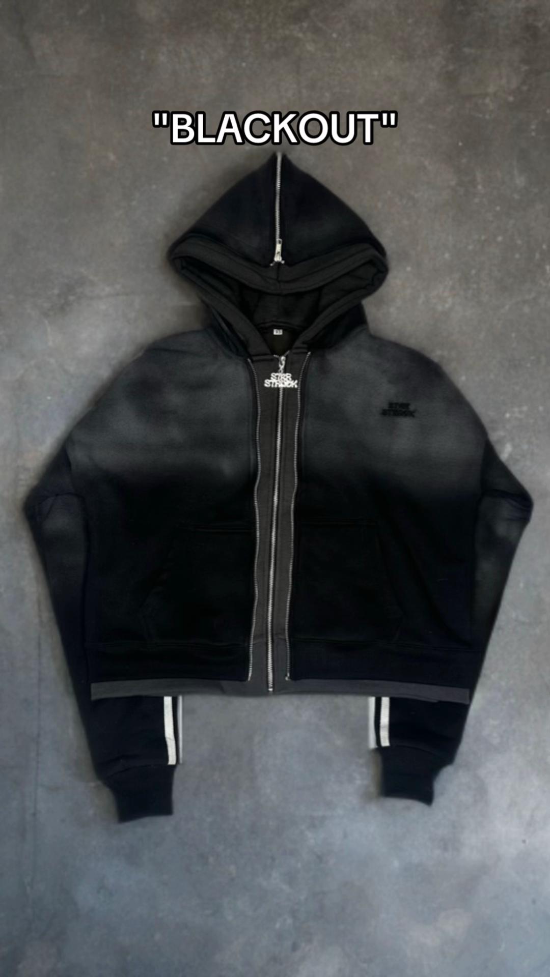 Side striped zipper hoodie