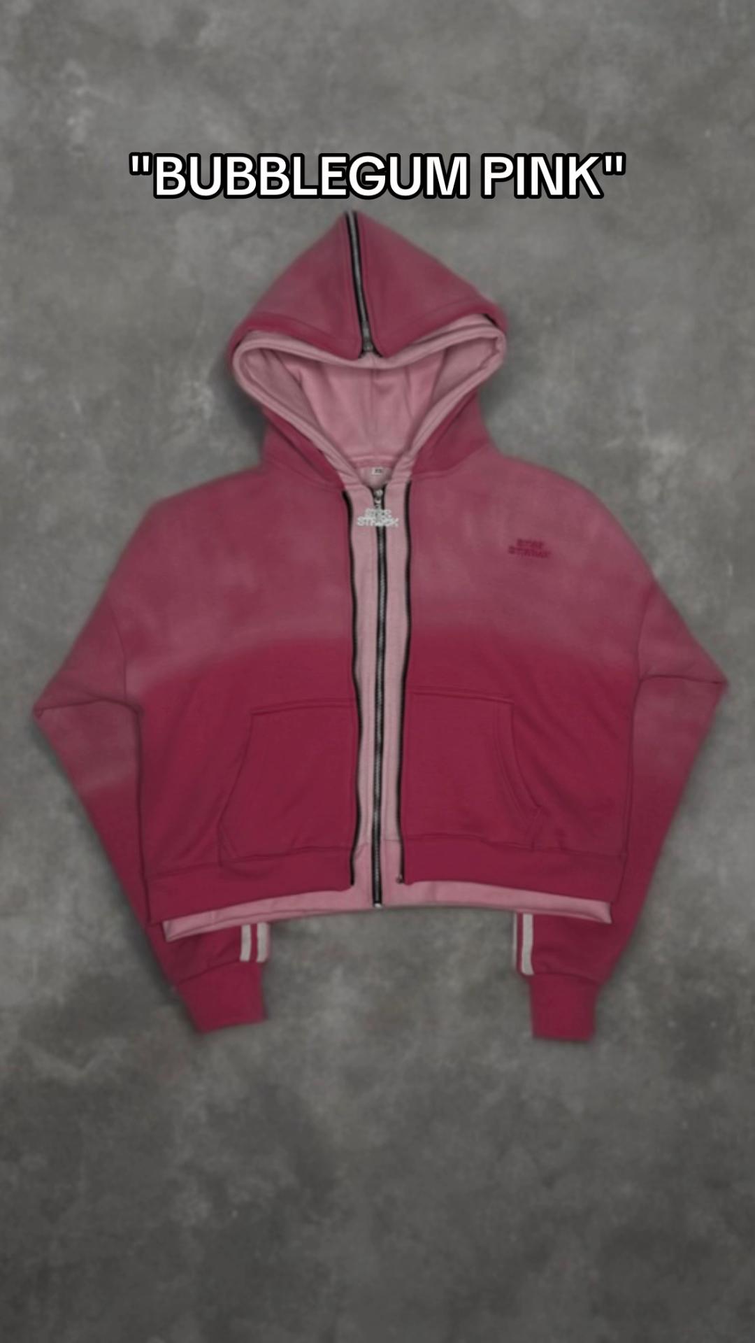 Side striped zipper hoodie