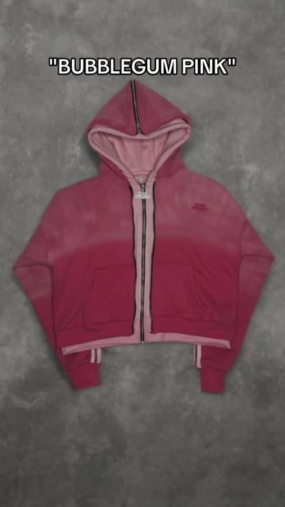 Side striped zipper hoodie