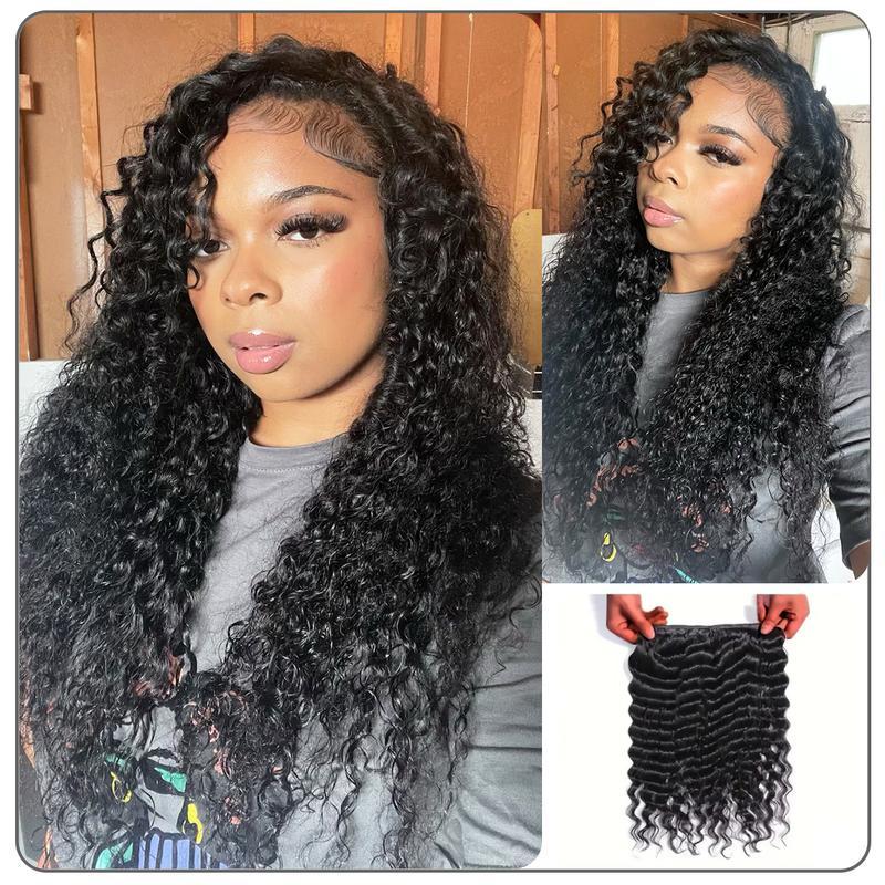 [WEQUEENS] Budget Friendly 10A Grade Brazilian Virgin 100% Human Hair Deep Wave Quick Weave Sew in/Glue in Viral Hair Bundles
