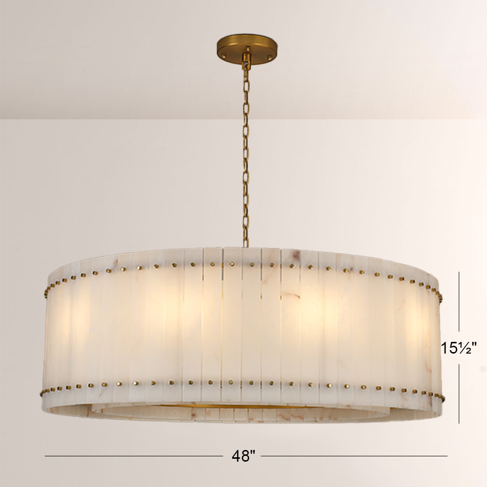 Mara Alabaster Round Chandelier 48"