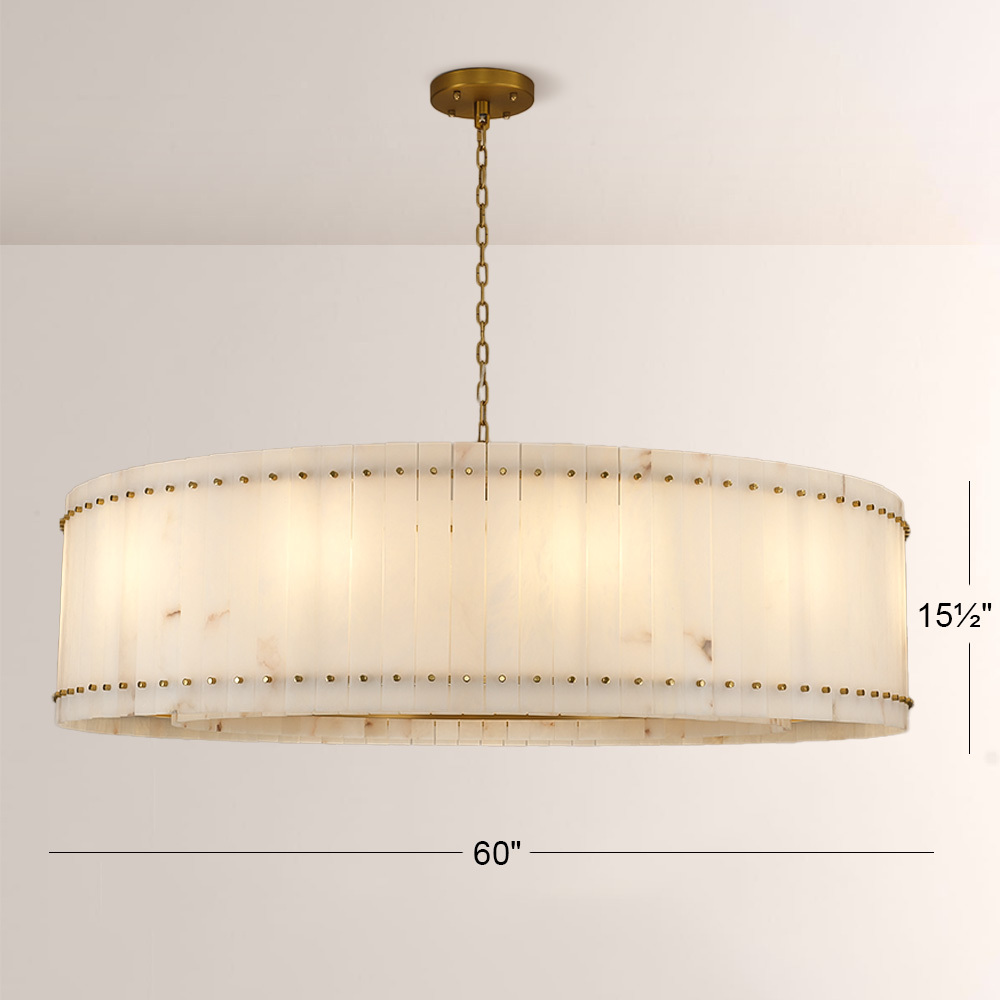 Mara Alabaster Round Chandelier 60"