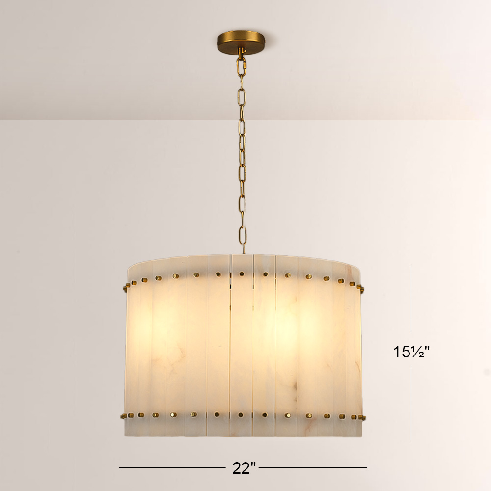 Mara Alabaster Round Chandelier 22"