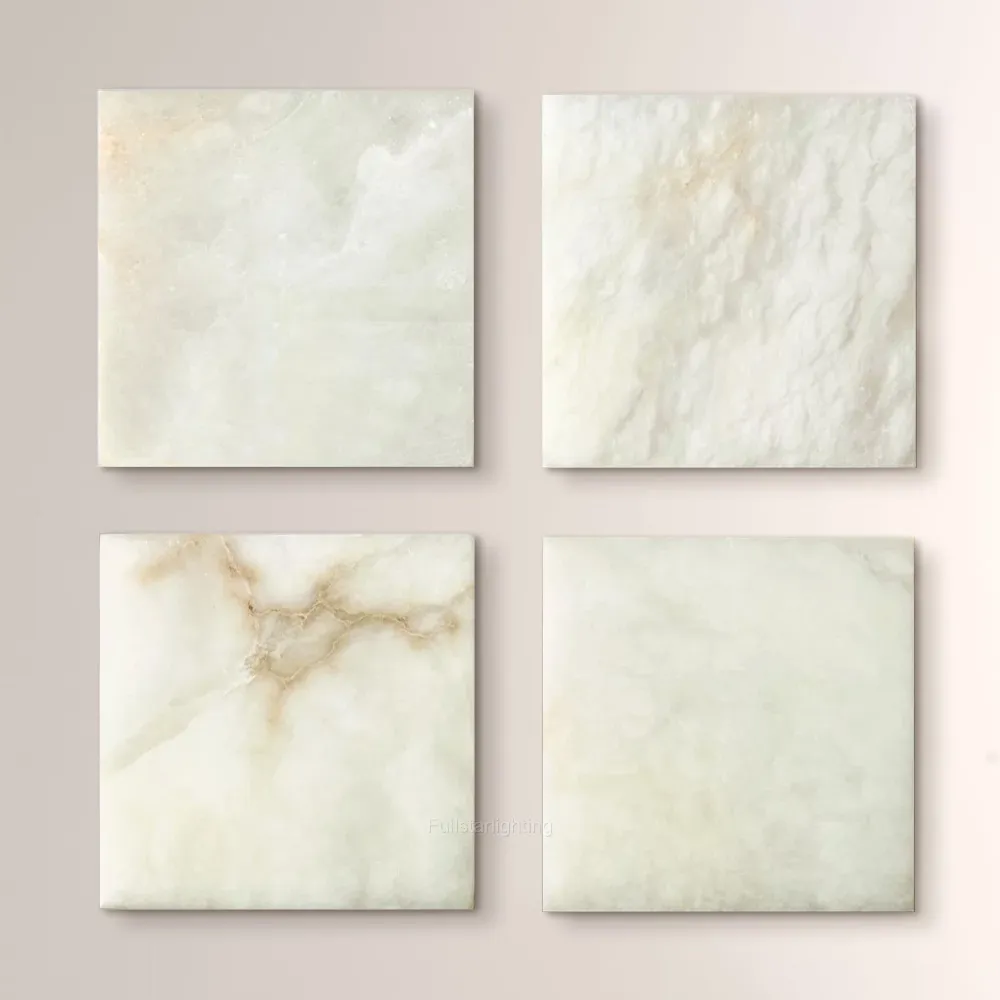 Hand-Carved Alabaster Globe Pendant