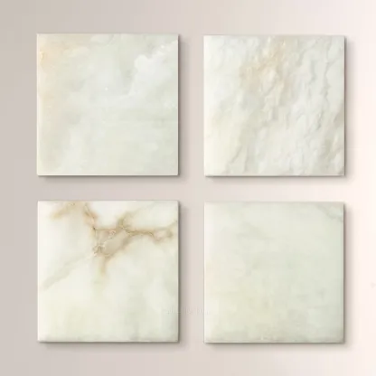 Hand-Carved Alabaster Globe Pendant