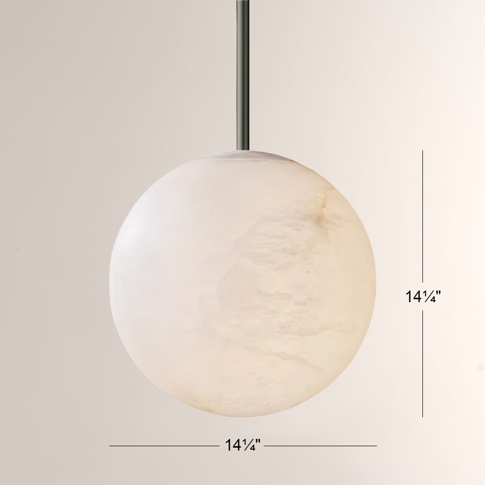 Hand-Carved Alabaster Globe Pendant-Fullstarlighting