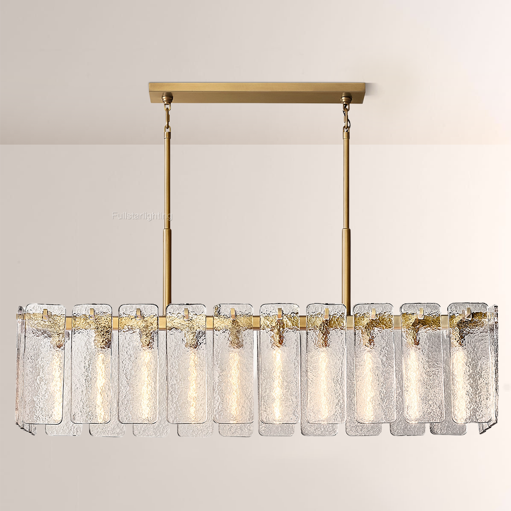 Camelot Glass Rectangular Chandelier 60"W