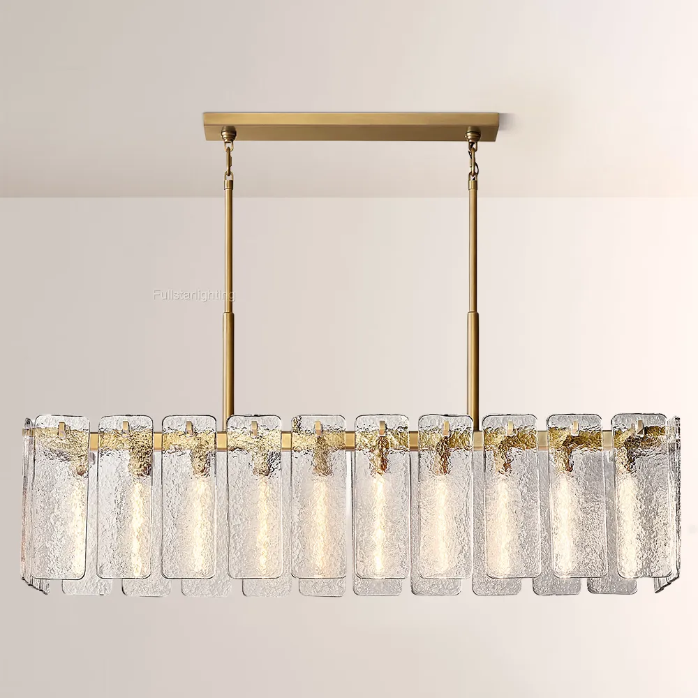Camelot Glass Rectangular Chandelier 60"W