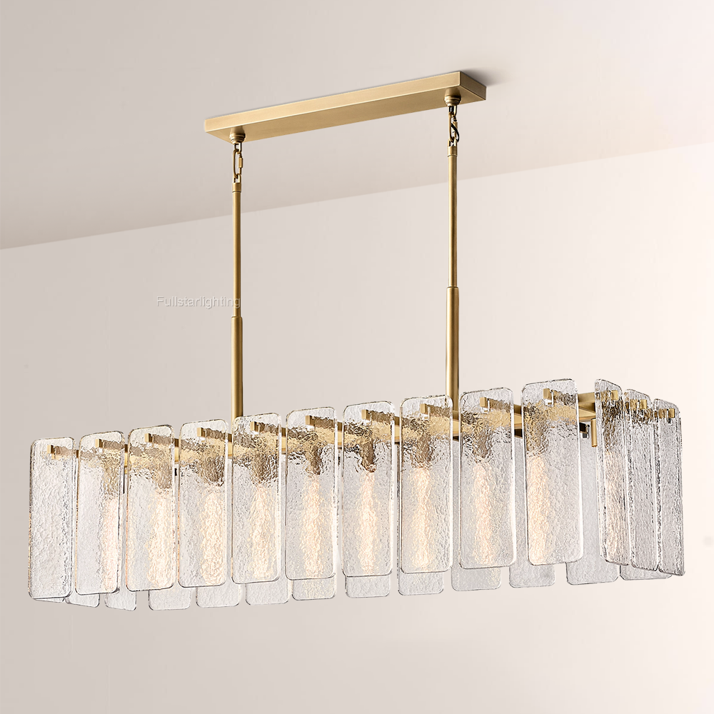 Camelot Glass Rectangular Chandelier 60"W