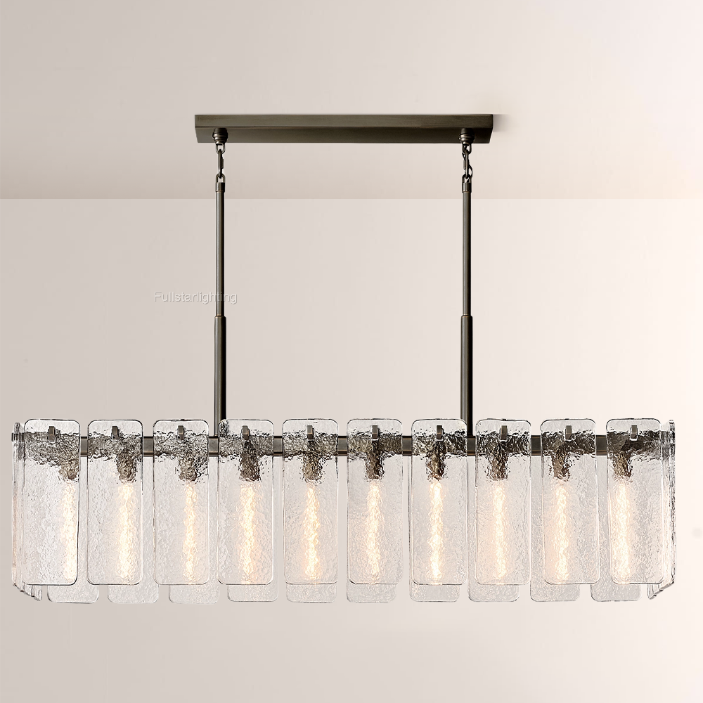 Camelot Glass Rectangular Chandelier 60"W