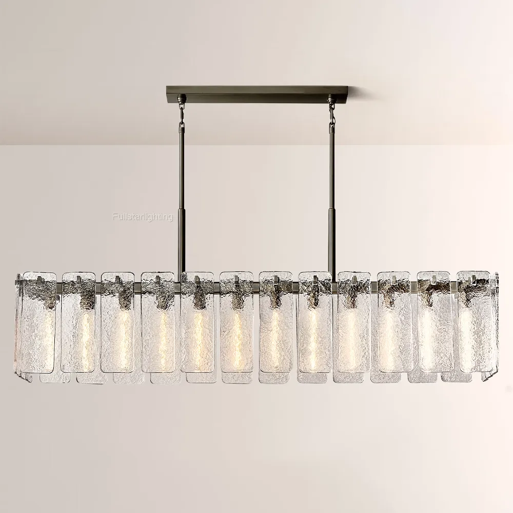 Camelot Glass Rectangular Chandelier 72"W