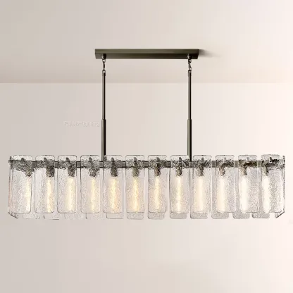 Camelot Glass Rectangular Chandelier 72"W