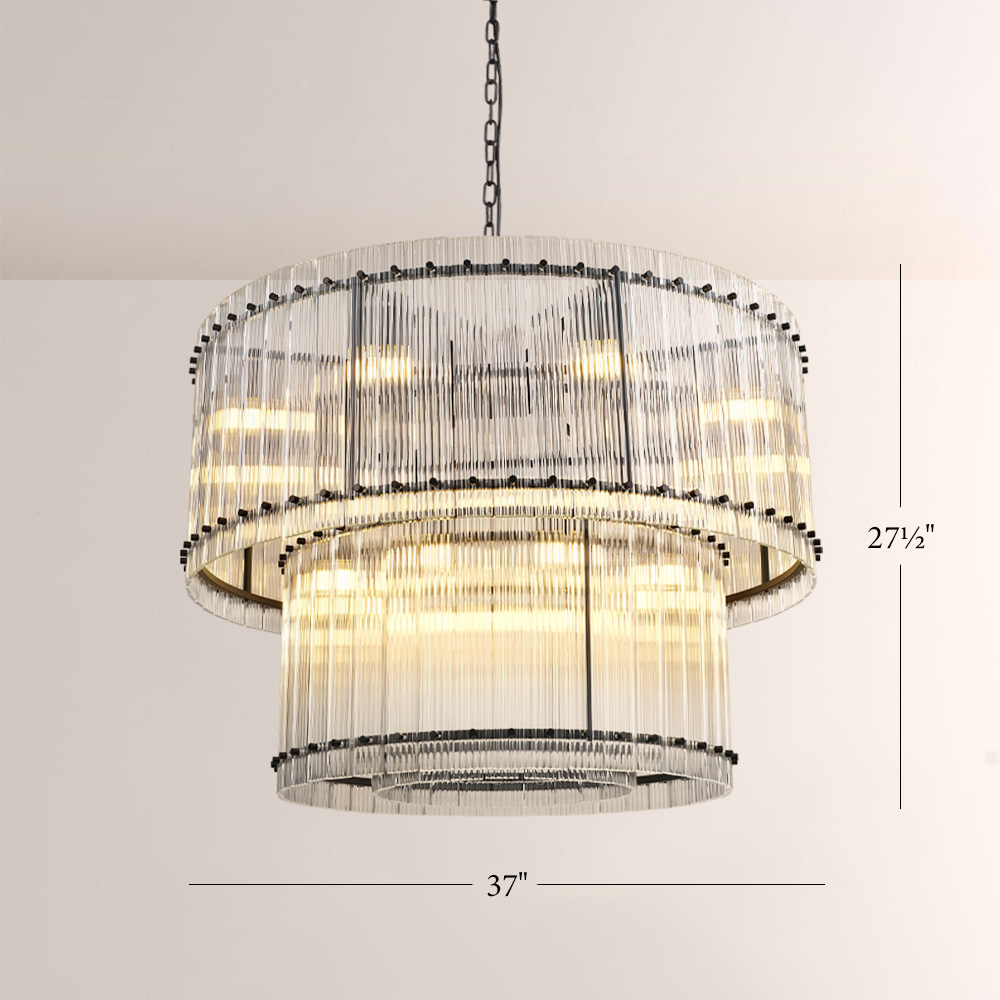 Mara Two-Tier Luxury Round Chandelier 37''-Fullstarlighting
