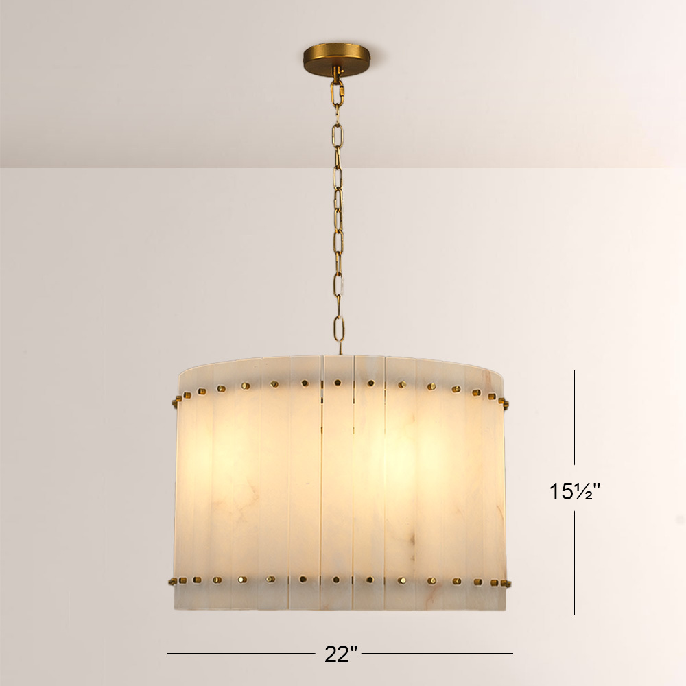 Mara Alabaster Round Chandelier 22"