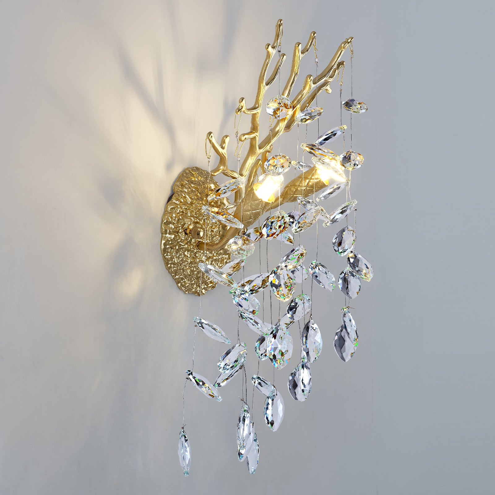 Ice Eye Crystal Gold/Silver Wall Sconce for All Rooms 10"H-Fullstarlighting