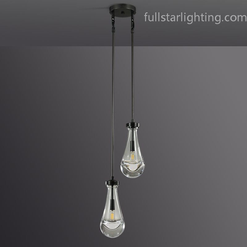 Raindrops 2-Light Rod Round Chandelier-Fullstarlighting