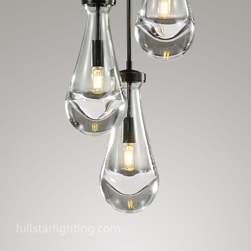 Raindrops 3-Light Rod Round Chandelier-Fullstarlighting