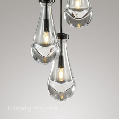 Raindrops 3-Light Rod Round Chandelier-Fullstarlighting