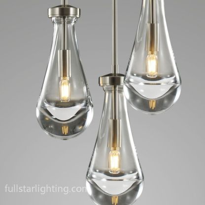 Raindrops 3-Light Rod Round Chandelier-Fullstarlighting