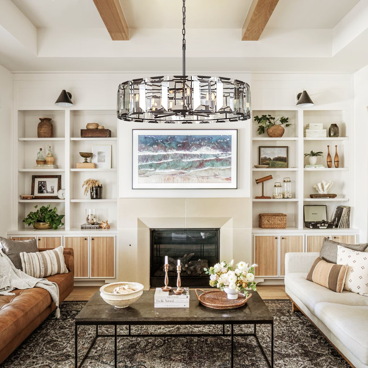 Kiko Crystal Round Chandelier 24"-Fullstarlighting
