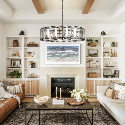 Kiko Crystal Round Chandelier 24"-Fullstarlighting