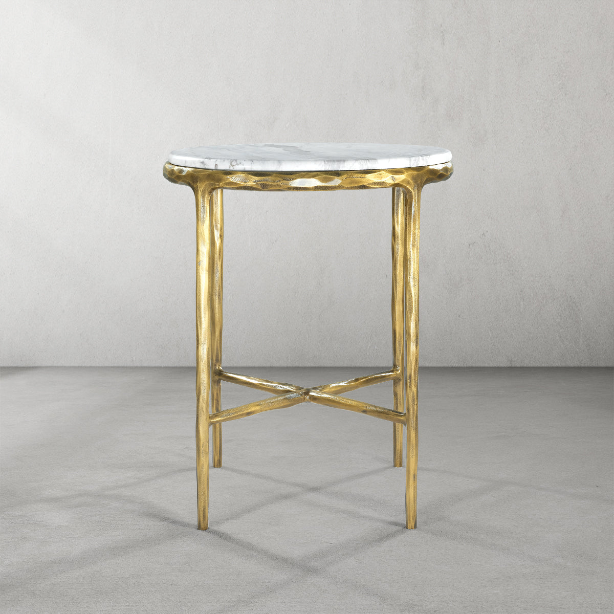 Thaddeus Marble Round Side Table 18"D-Fullstarlighting