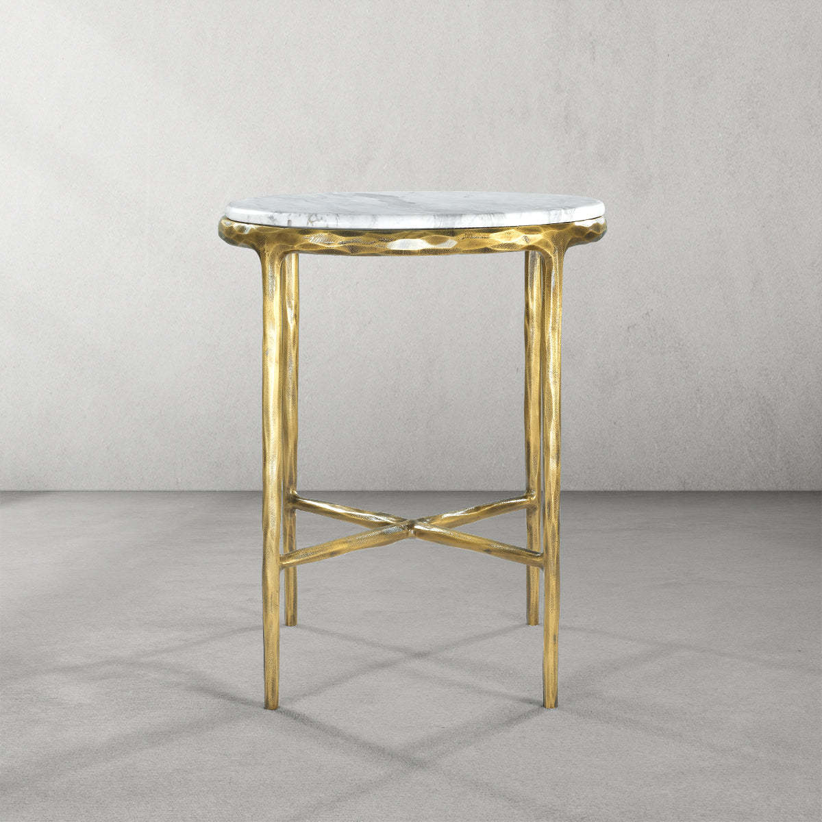 Thaddeus Marble Round Side Table 18"D-Fullstarlighting
