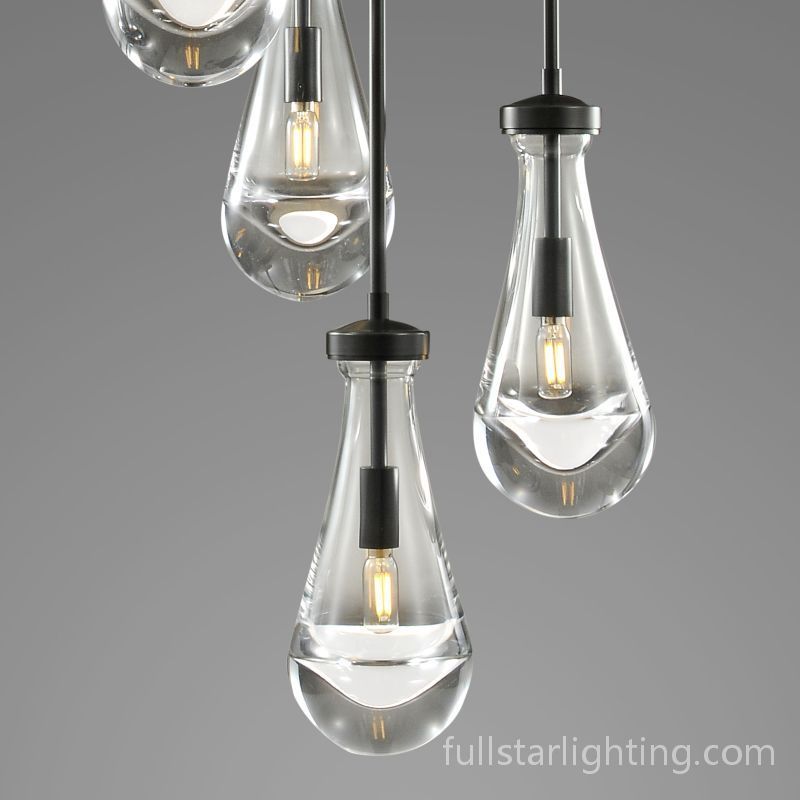 Raindrop Round Chandelier 5 Lights 14"D-Fullstarlighting