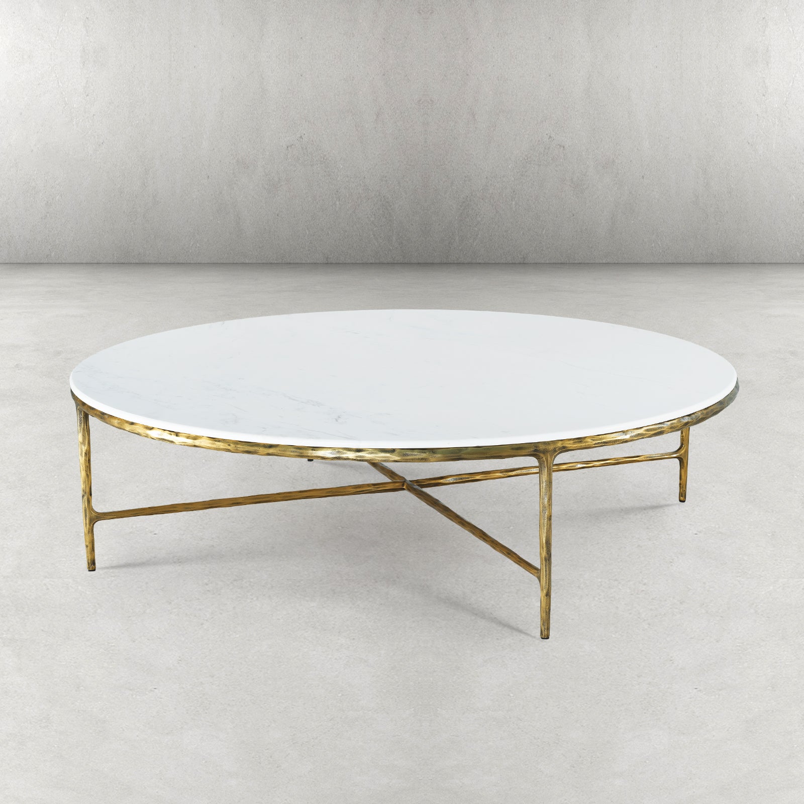 Thaddeus Marble Round Coffee Table 55"D-Fullstarlighting