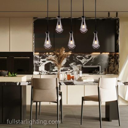 Raindrops 5-Light Rod Rectangular Chandelier