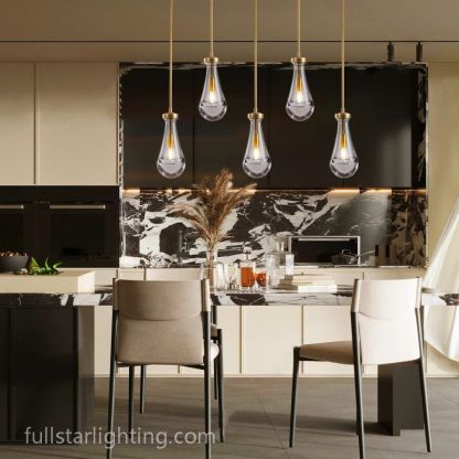 Raindrops 5-Light Rod Rectangular Chandelier-Fullstarlighting